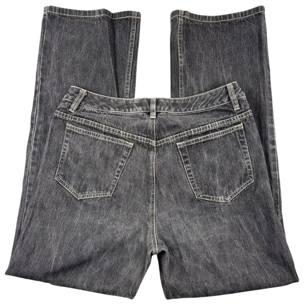 Liz Claiborne Dark Charcoal Washed Straight Leg Jeans